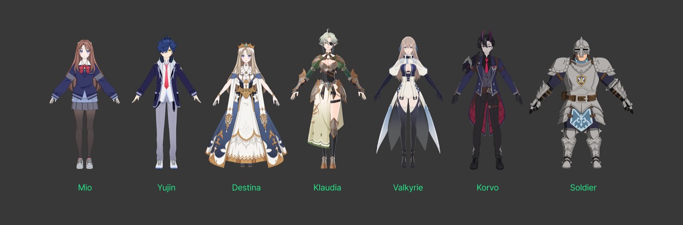 Character lineup for Aether Titans