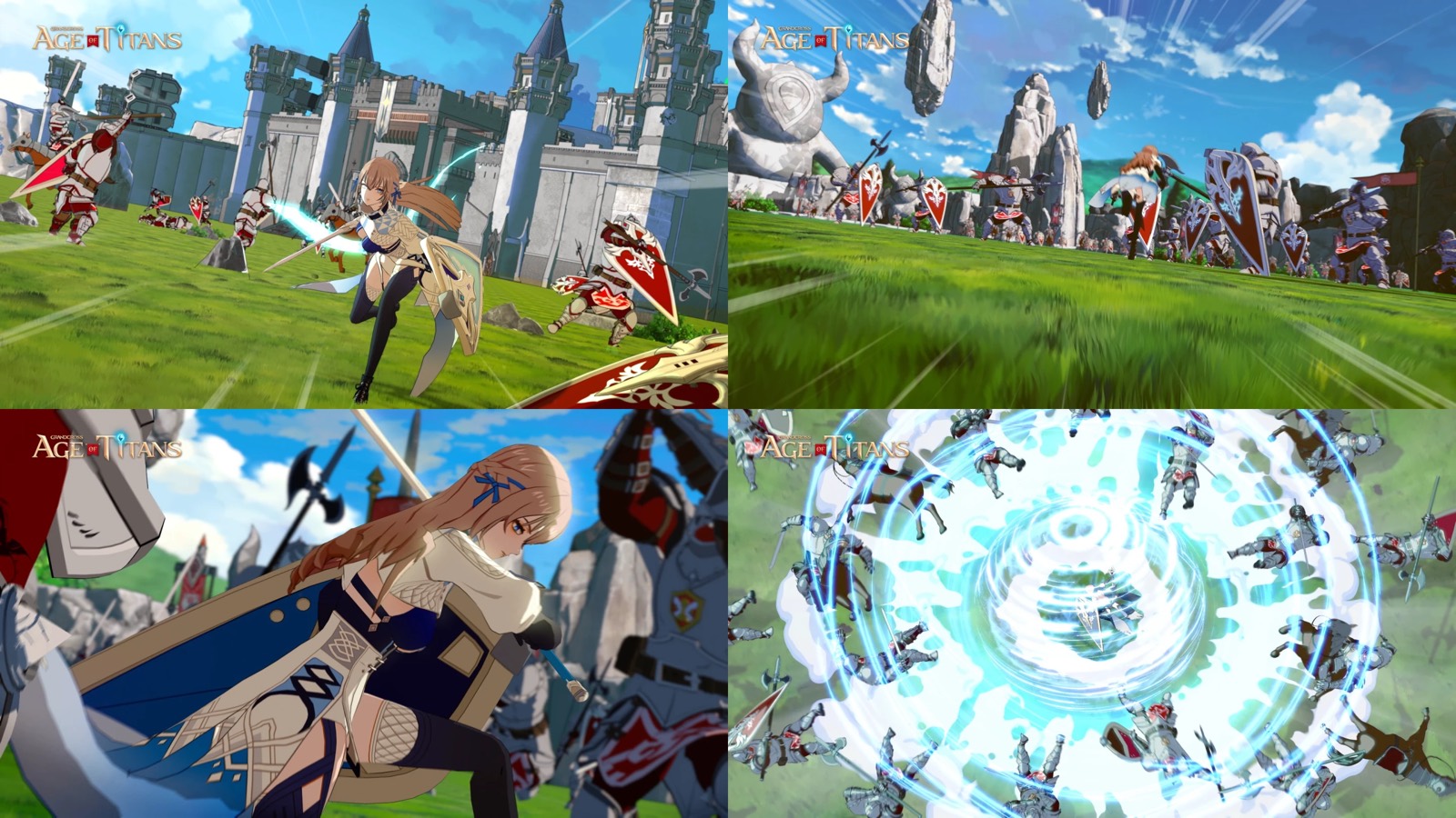 Commanders fighting before a bright castle under the sky